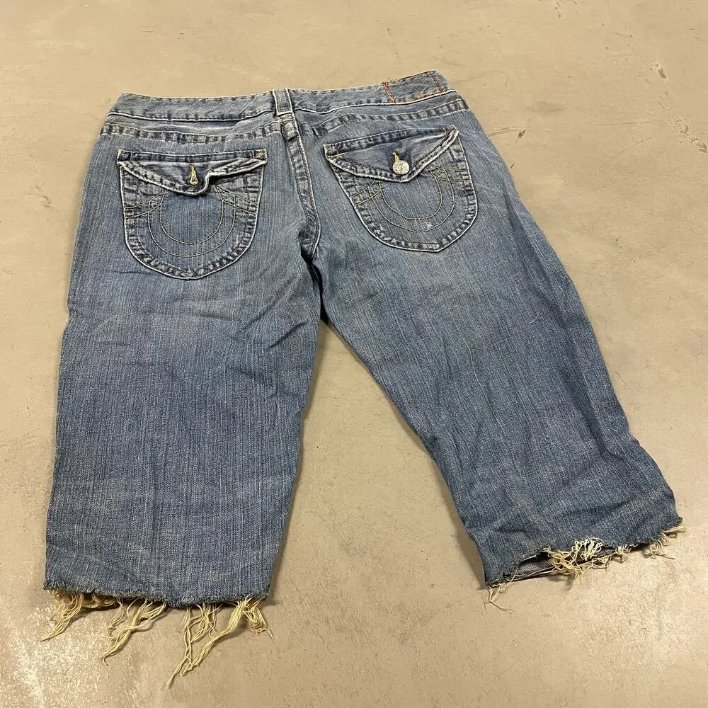 Y2K true religion jean cutoff shorts 32